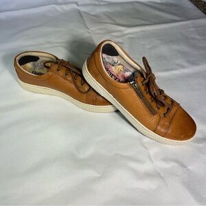 Born Shoes Womens 6.5 Brown Leather Paloma Lace up Zip Comfort Cushioned Sneaker